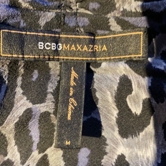 BCBGMaxazria silk animal print gray & black top - Picture 6 of 8